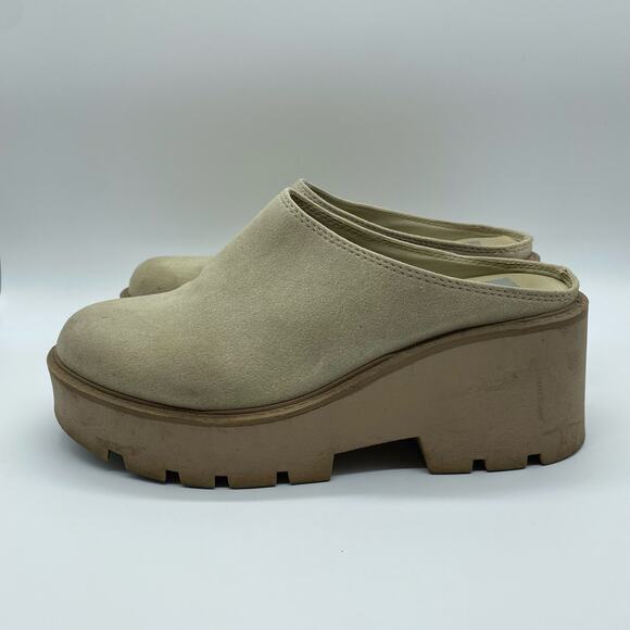 Dirty Laundry DL Women's size 6.5 Cream Tan R-Test Block Heel Clogs Mules Slides - Picture 3 of 9